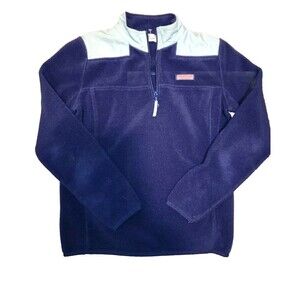 Vineyard Vines Sweatshirt Fleece Mens XS Blue Marthas Fleece Quater Zip Pullover
